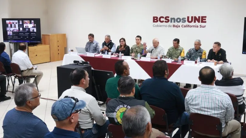 Reunión del Consejo Estatal de Protección Civil de BCS ante el pronóstico de lluvias intensas