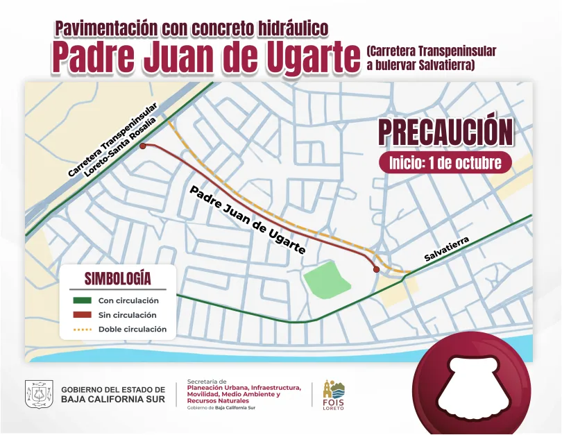 Padre Juan de Ugarte Boulevard in Loreto before repaving