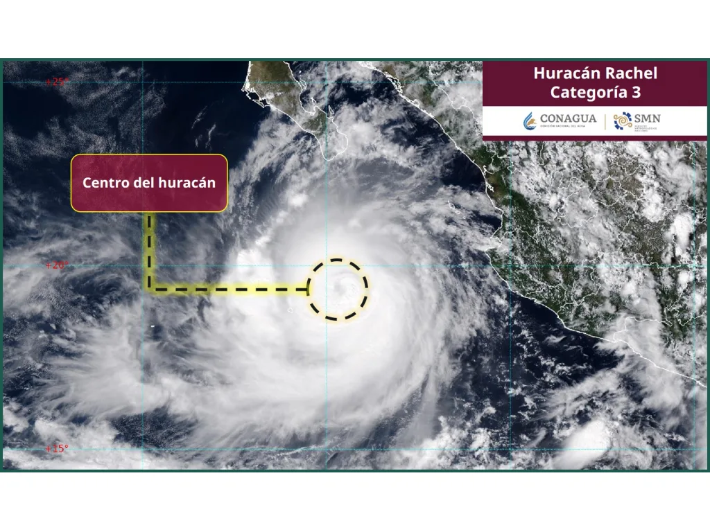 Satellite image of Hurricane Rachel south of Baja California Sur