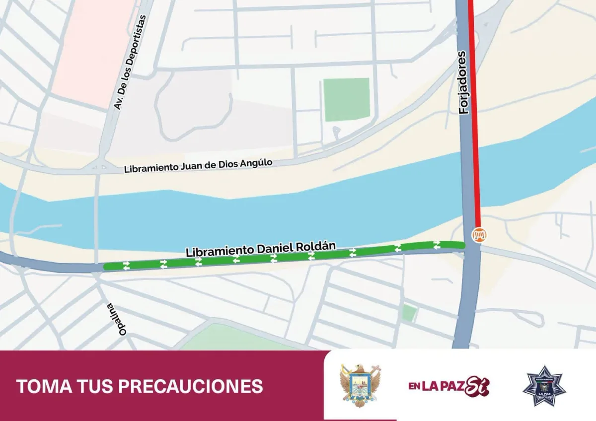 Puente Mano Amiga en la colonia 8 de Octubre de La Paz durante el cierre a la circulación