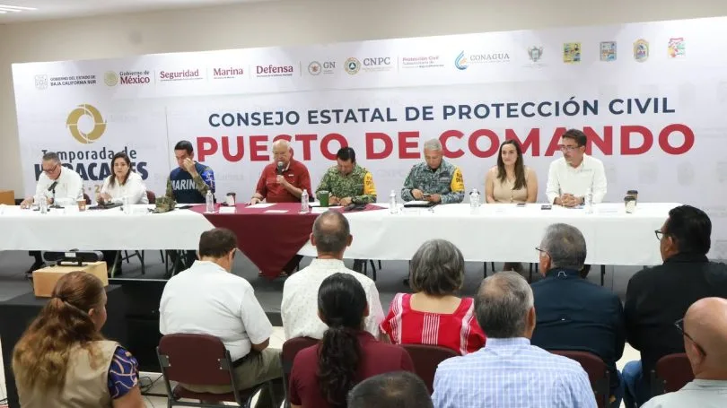 Baja California Sur State Civil Protection Council meets on Hurricane Simon