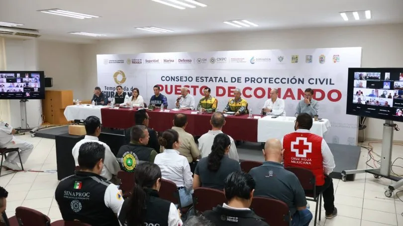 Baja California Sur State Civil Protection Council tracking Tropical Storm Simon