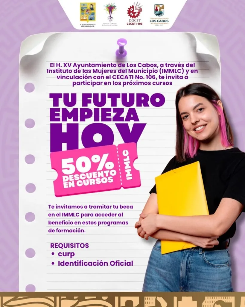 Instituto de las Mujeres de Los Cabos y CECATI 106 ofrecen becas de capacitación