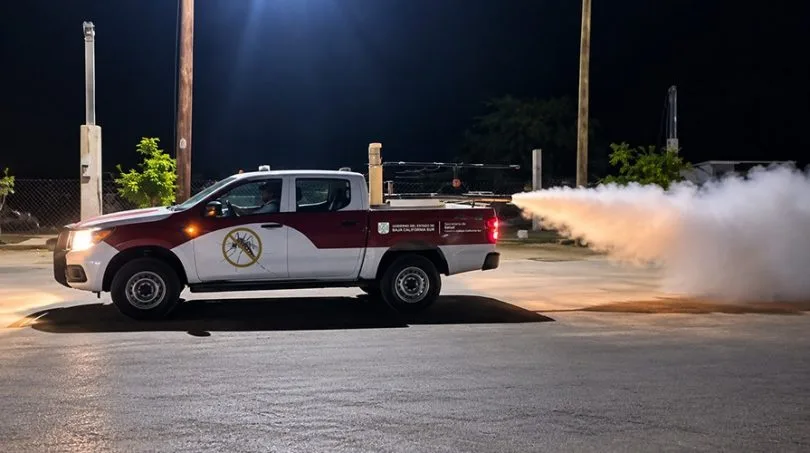 State Health Department brigade during an anti-dengue campaign in Ciudad Constitución, Comondú