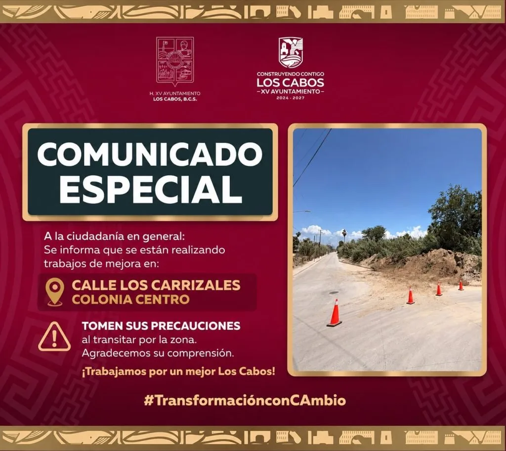 Public Works crew rehabilitating Los Carrizales street in downtown San José del Cabo