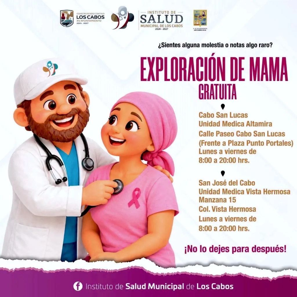 Free breast exam campaign by the Los Cabos Municipal Health Institute