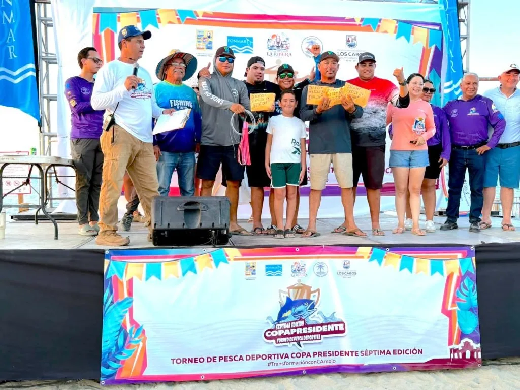 Boats and teams taking part in the Copa Presidente 2026 fishing tournament in Los Cabos